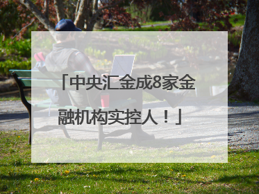 中央汇金成8家金融机构实控人！